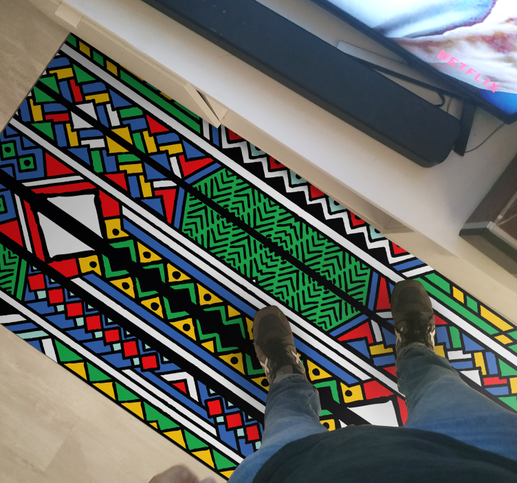 Ethnic Patterned Tapestry ethnic vinyl rug - TenStickers