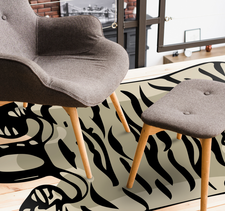 Ethnical tiger animal print vinyl rug - TenStickers