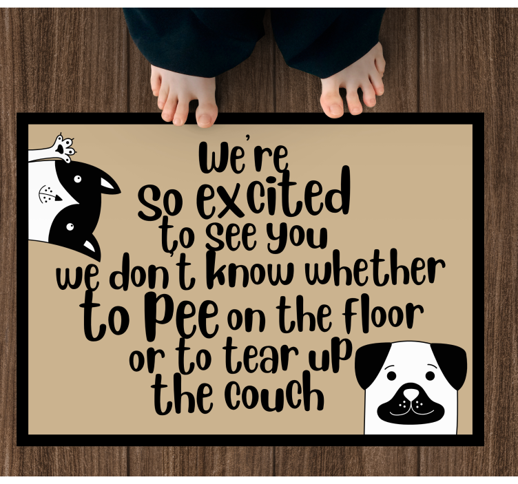 Excited Pups Greeting custom rug - TenStickers