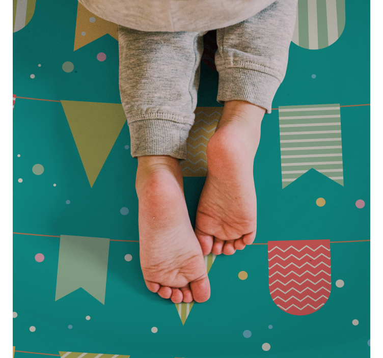 Festive Bunting kids vinyl rug - TenStickers