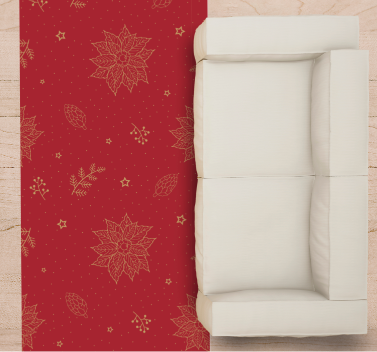 Festive Floral Motifs mandala vinyl rug - TenStickers