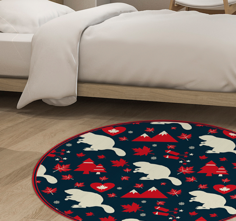 Festive Polar Pattern Christmas vinyl rug - TenStickers