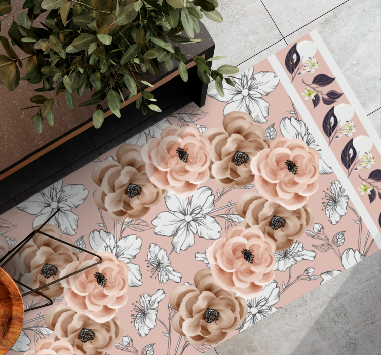 Floral Botanical Elegance floral vinyl rug - TenStickers