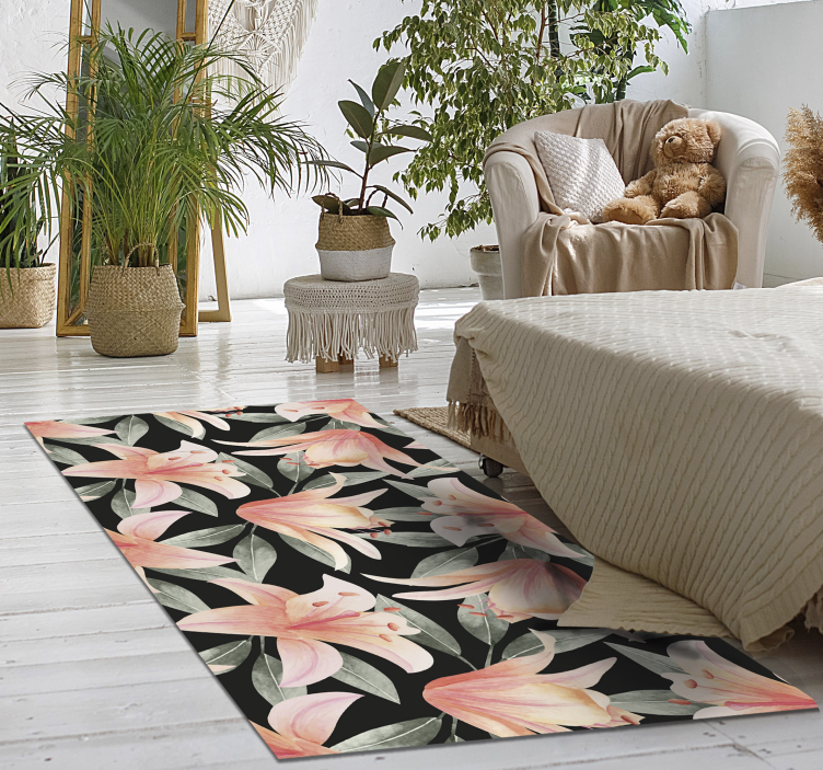 Floral Breeze Imagery floral vinyl rug - TenStickers