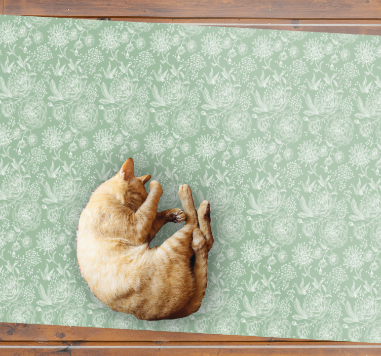 Floral Elegance Surface floral vinyl rug - TenStickers