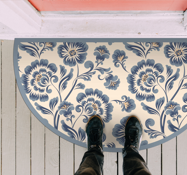 Floral Entrance Enhancer floral vinyl rug - TenStickers