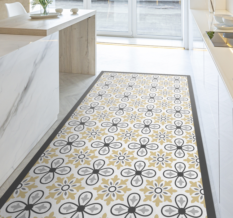 Floral Geometric Harmony geometric vinyl rug - TenStickers