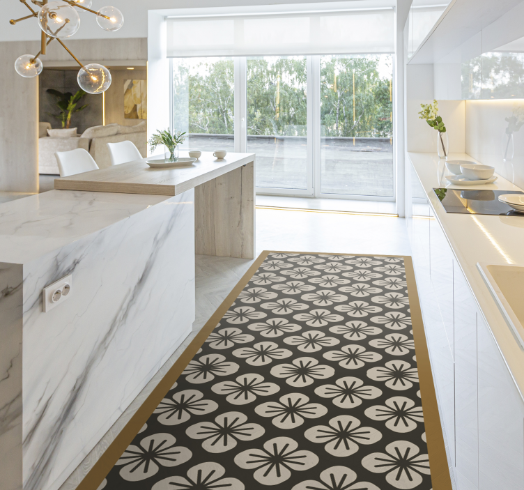 Floral Geometric Pattern geometric vinyl rug - TenStickers