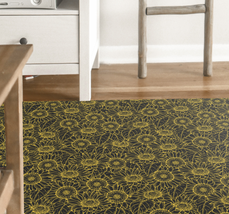 Floral Intricacy floral vinyl rug - TenStickers