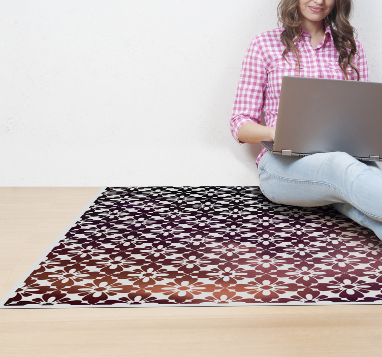 Floral Ombre floral vinyl rug - TenStickers