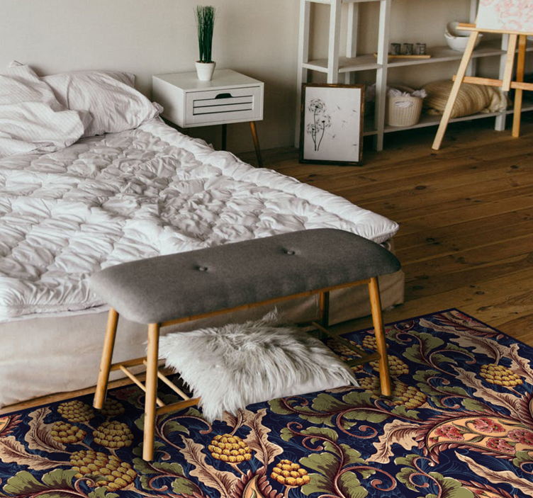 Floral Ornamentation floral vinyl rug - TenStickers