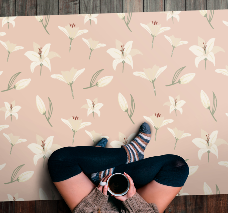 Floral Pastel Elegance floral vinyl rug - TenStickers