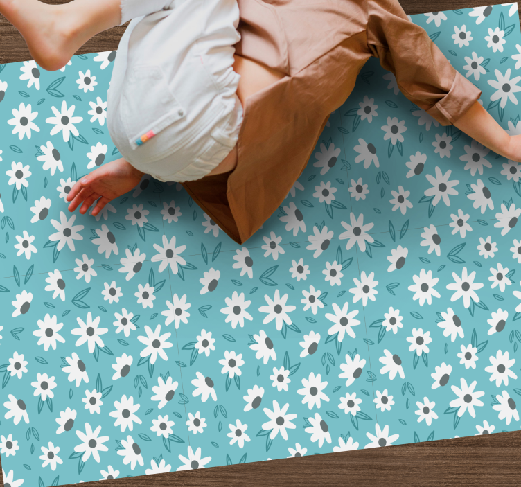 Floral Patterned Decor floral vinyl rug - TenStickers