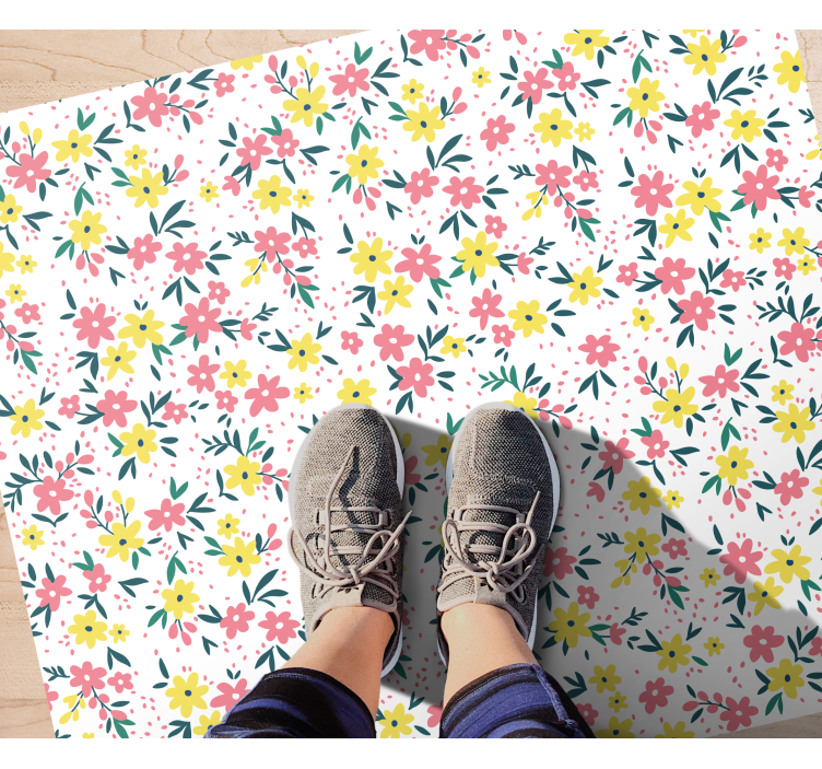 Floral Spring Canvas flower rug - TenStickers