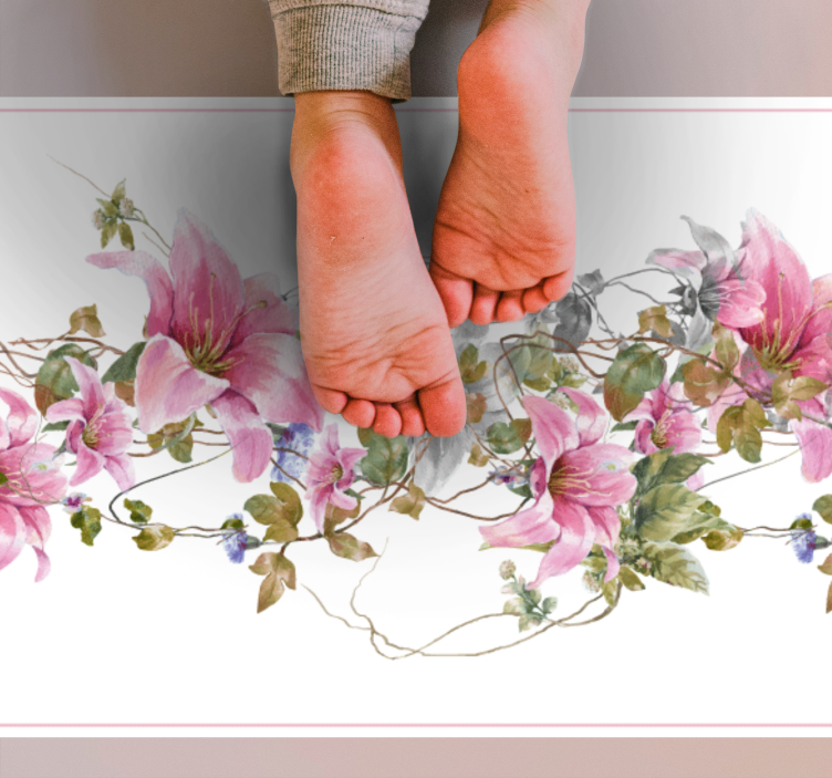 Floral Vine Pattern nature vinyl rug - TenStickers