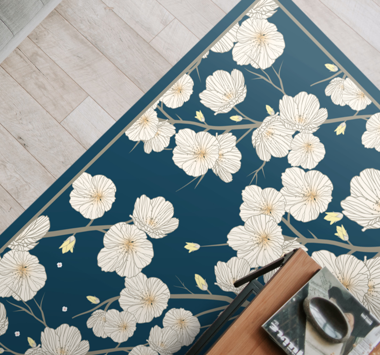 Flourishing botanical arrangement floral vinyl rug - TenStickers