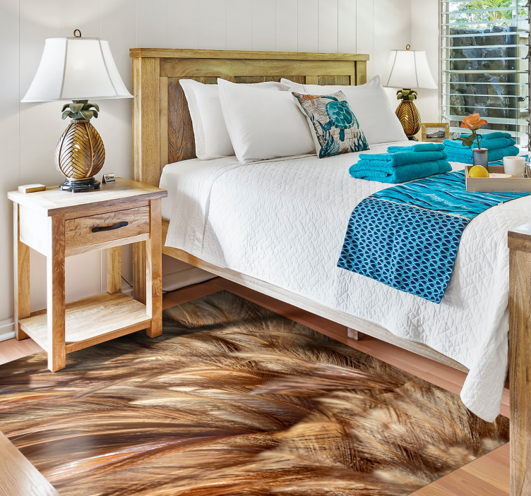 Fluffy tail feathers animal print vinyl rug - TenStickers