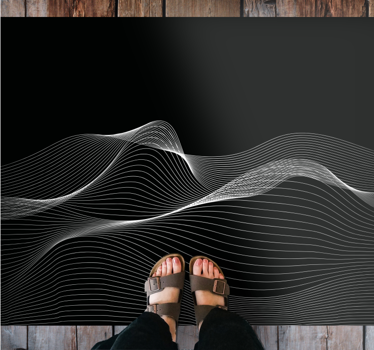 Fluid Line Patterns modern vinyl rug - TenStickers