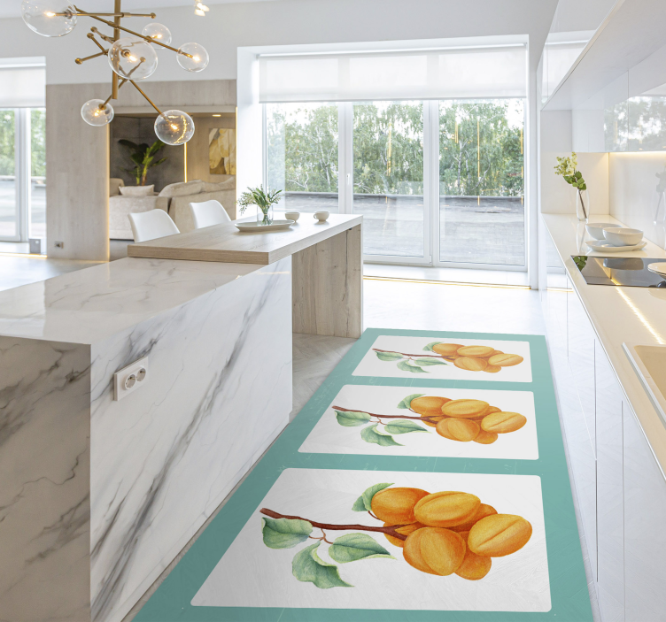 Fruity Illustration floral vinyl rug - TenStickers