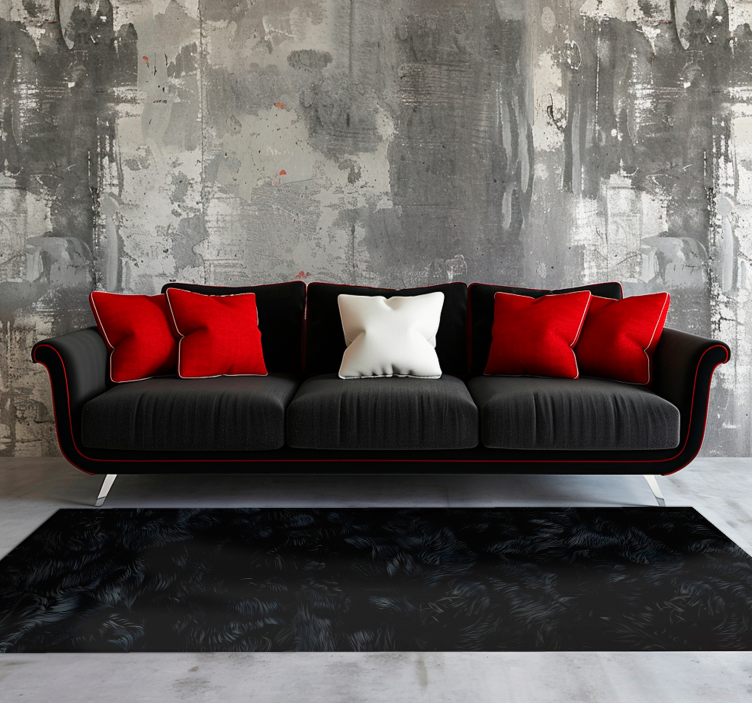 Fuer effect black vinyl rug - TenStickers
