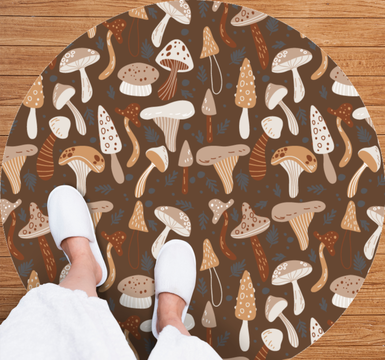 Fungi Collection circular vinyl rug - TenStickers