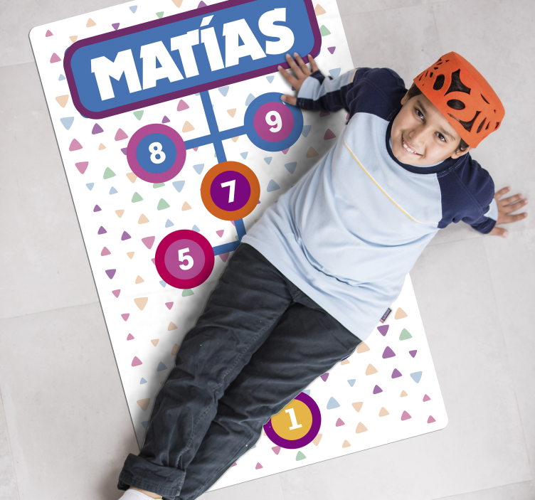 Funny customizable hopscotch game vinyl rug - TenStickers