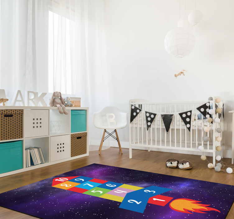 Galactic Hopscotch game vinyl rug - TenStickers