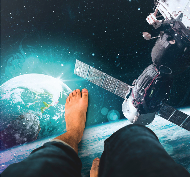 Galactic journey exploration star vinyl rug - TenStickers