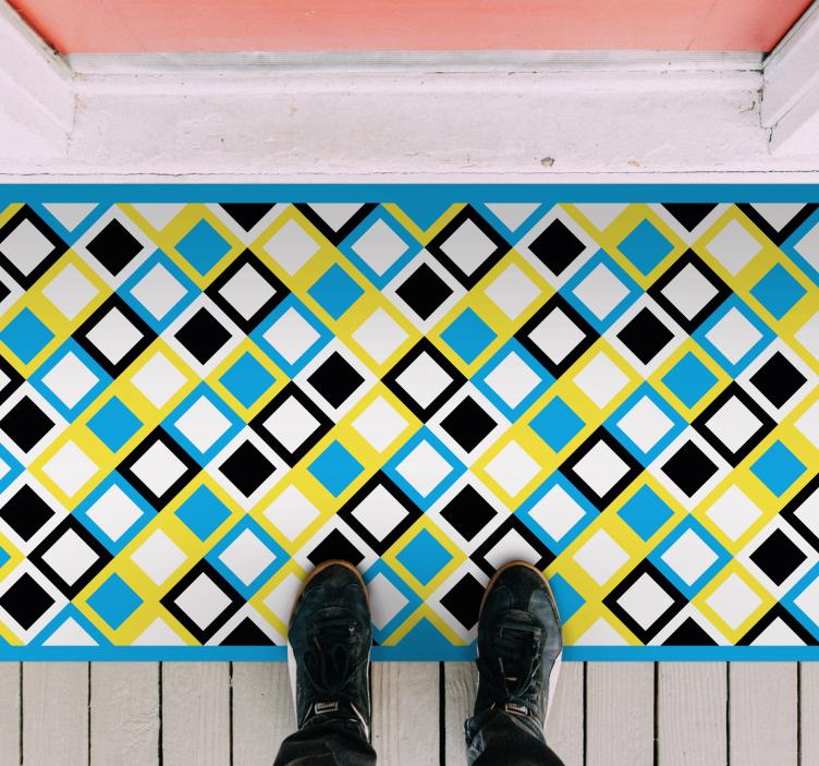 Geometric Argyle Pattern geometric vinyl rug - TenStickers