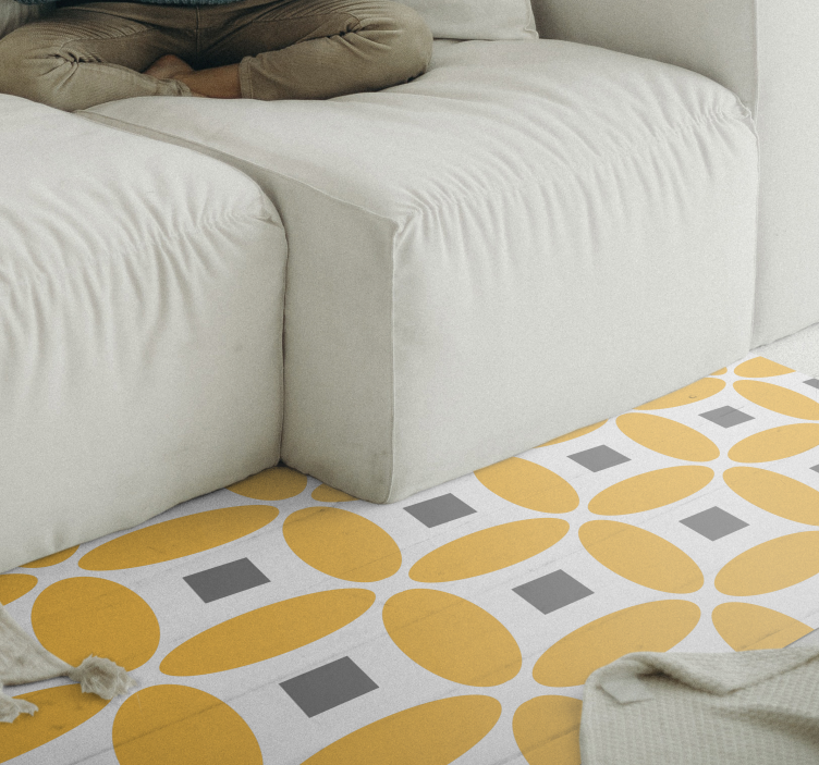 Geometric Circles geometric vinyl rug - TenStickers
