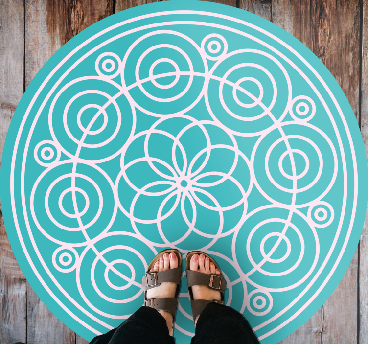 Geometric circles design mandala vinyl rug - TenStickers