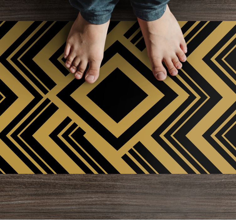 Geometric Contrast geometric vinyl rug - TenStickers