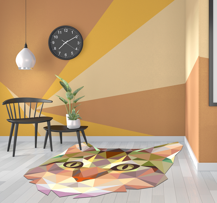 geometric feline animal mat - TenStickers