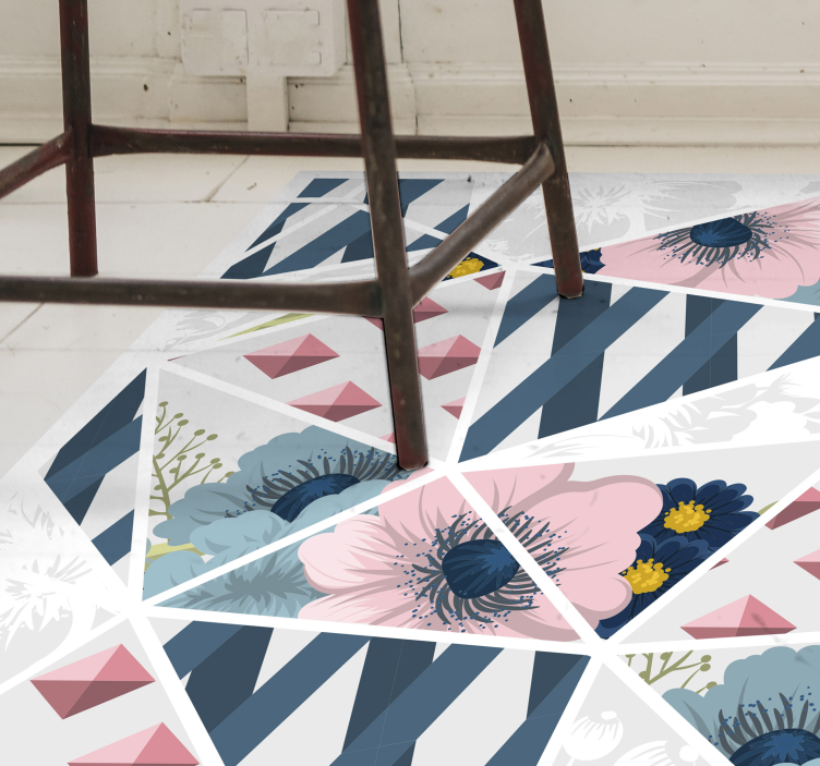 Geometric Floral Kaleidoscope geometric vinyl rug - TenStickers