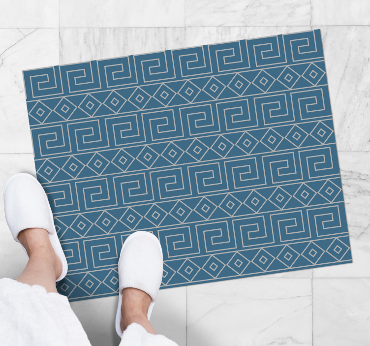 Geometric Greek Key geometric vinyl rug - TenStickers