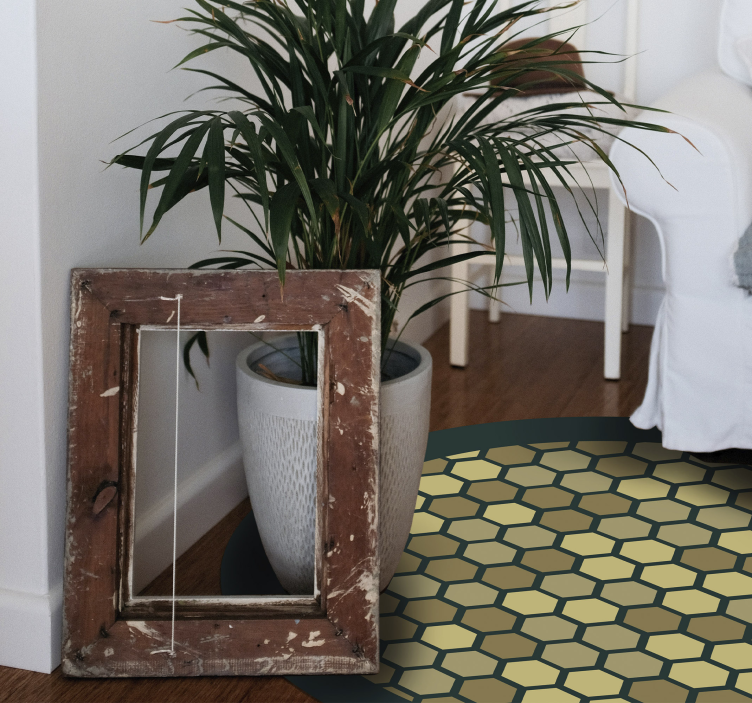 Geometric Honeycomb geometric vinyl rug - TenStickers