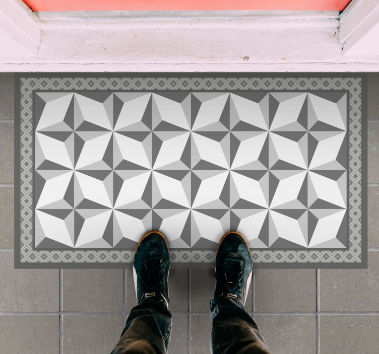 Geometric Illusion geometric vinyl rug - TenStickers