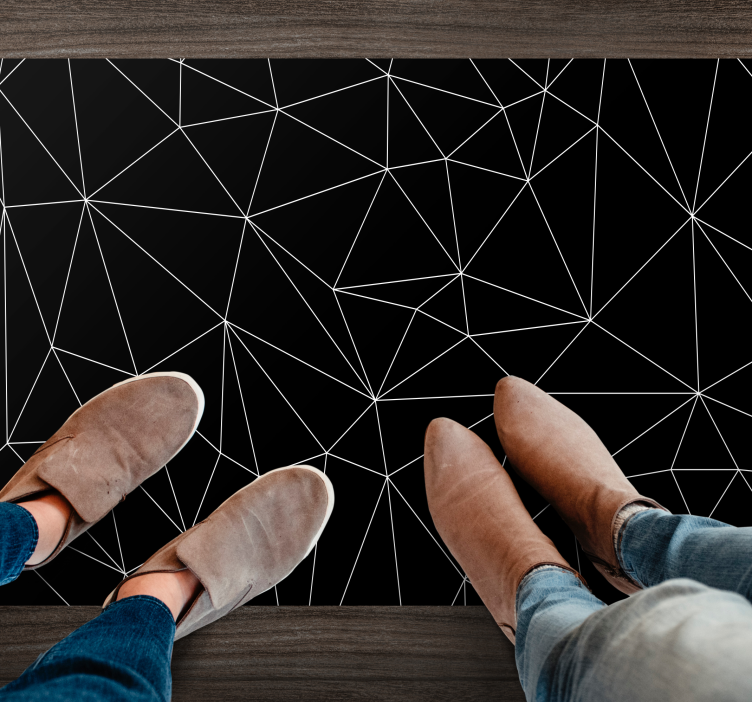 Geometric Lines geometric vinyl rug - TenStickers