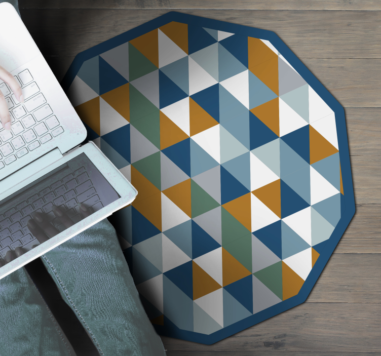 Geometric Octagon geometric vinyl rug - TenStickers