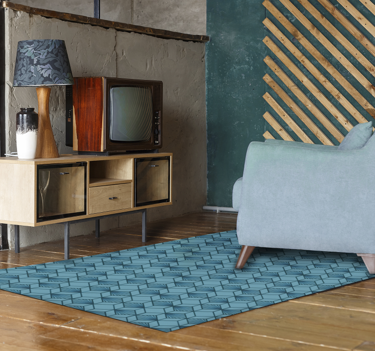 Geometric Pattern Display geometric vinyl rug - TenStickers