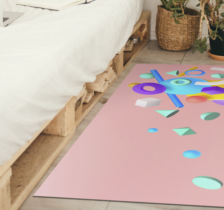 Geometric Shapes Array geometric vinyl rug - TenStickers
