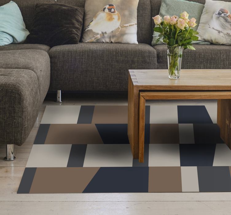 Geometric Stripe Pattern striped vinyl rug - TenStickers