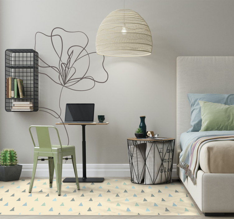 Geometric Triangle Shapes striped vinyl rug - TenStickers