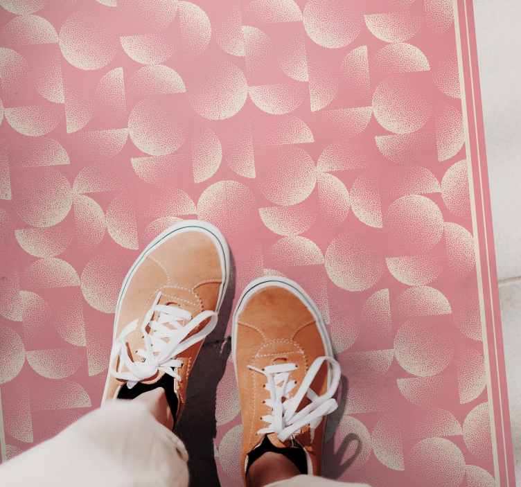 Ginkgo Leaf Pattern pink vinyl rug - TenStickers