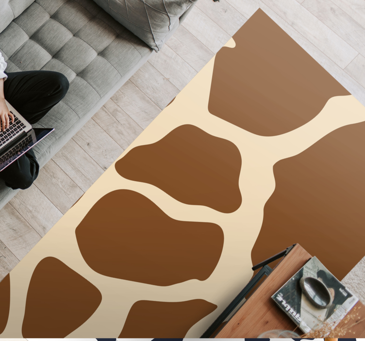 Giraffe pattern style animal print vinyl rug - TenStickers