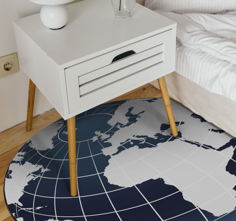 Blue global design world map vinyl rug - TenStickers