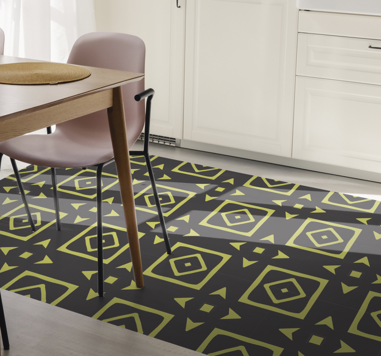 Gray and yellow tiles tile carpet - TenStickers