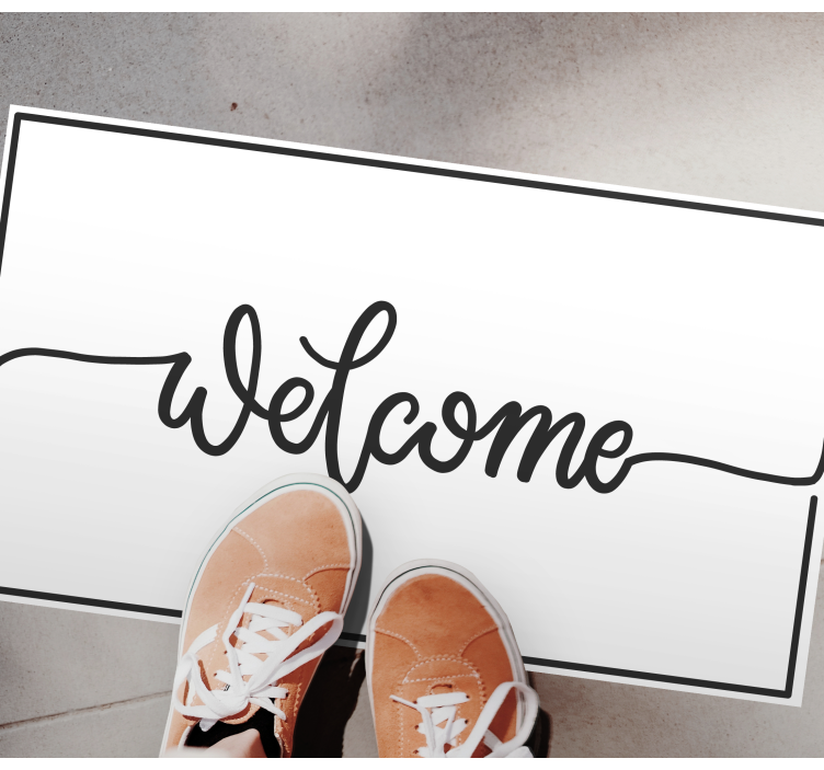 Elegant welcome entrance hall vinyl rug - TenStickers