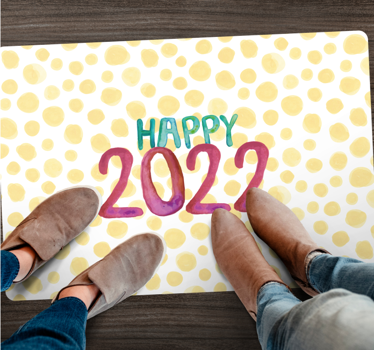 Personalized Happy New Year custom rug - TenStickers