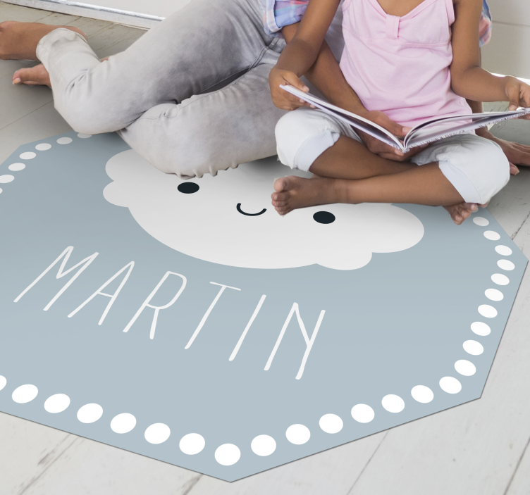 Happy Cloud Personalised vinyl mat - TenStickers